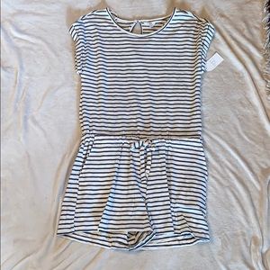 Black and white striped romper
